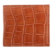 Light Brown Stomach Crocodile Ostrich Skin Leather Wallet for Men