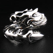 Flame Dragon Tattoo Sterling Silver Gothic Ring