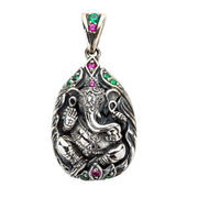 Hindu Amulet Ganesh Sterling Silver Pendant