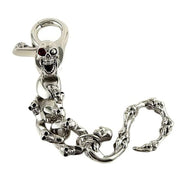 sterling silver mad skull keychain